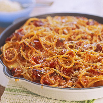 Spaghetti Pepperoni Pie