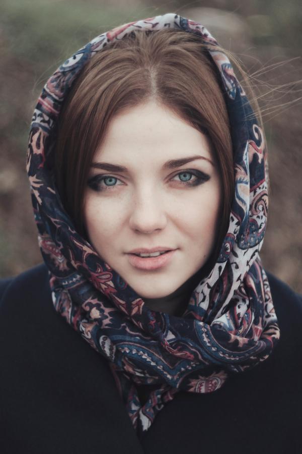 Woman with blue eyes